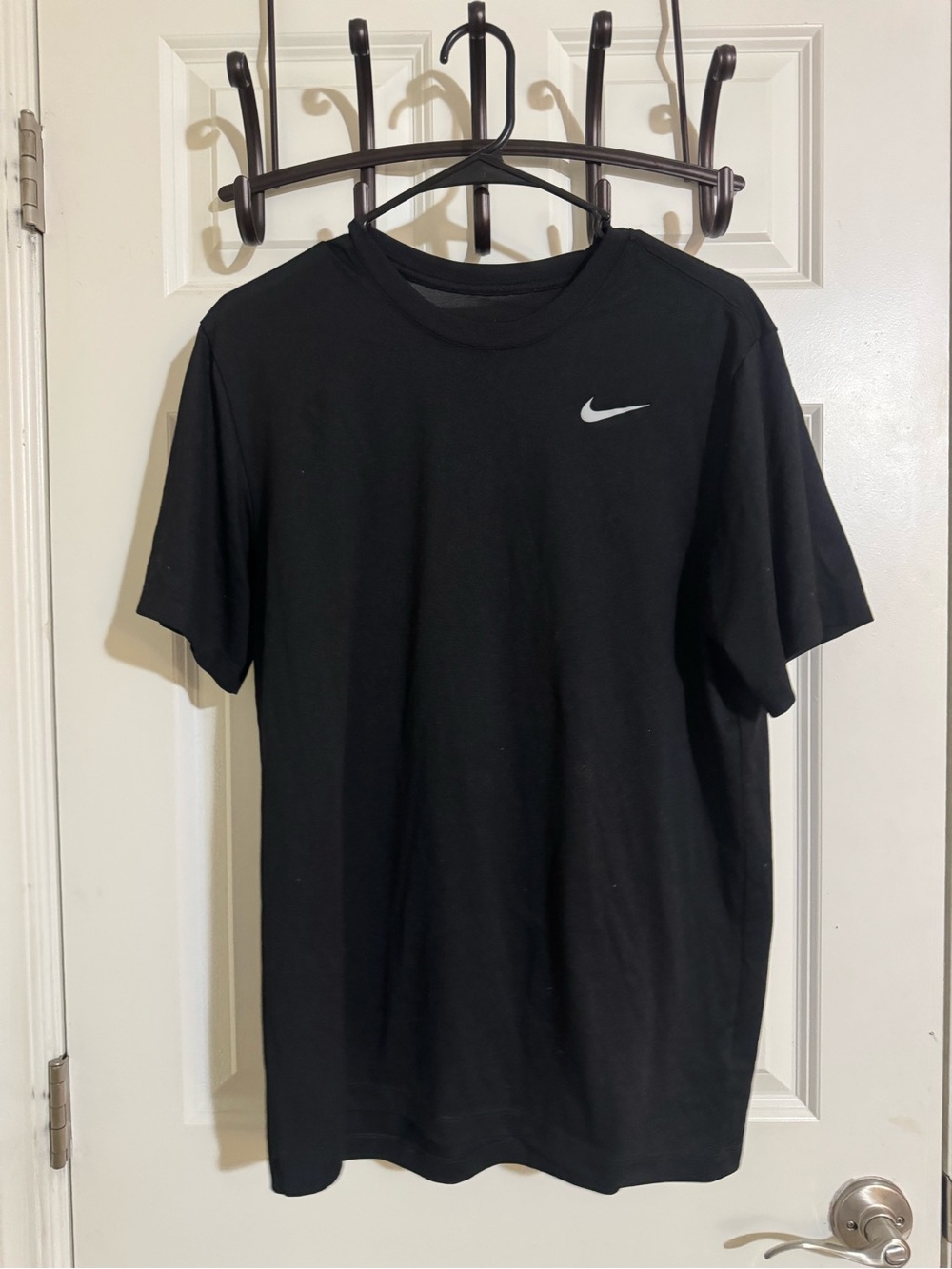 Nike Black Short Sleeve Crew Shirt with White Swoosh